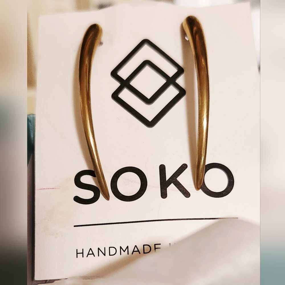 SOKO Gold (Brass) Earrings, Handmade in Kenya